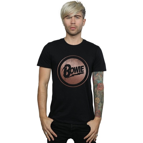 Abbigliamento Uomo T-shirts a maniche lunghe David Bowie Rose Gold Circle Nero