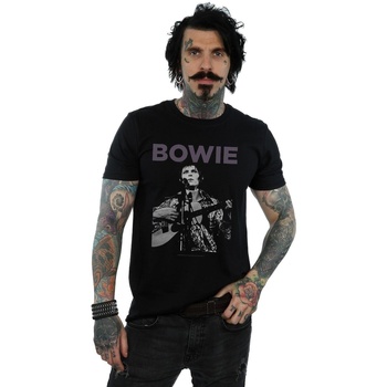 Abbigliamento Uomo T-shirts a maniche lunghe David Bowie Rock Poster Nero