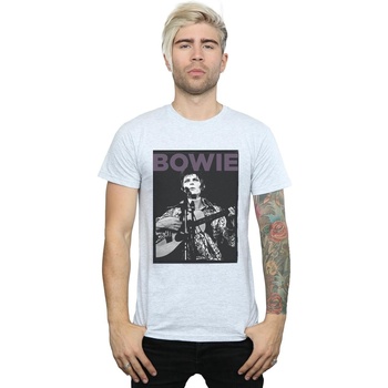 Abbigliamento Uomo T-shirts a maniche lunghe David Bowie Rock Poster Grigio