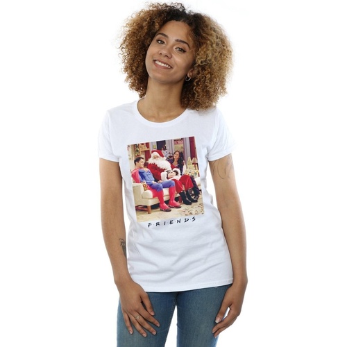 Abbigliamento Donna T-shirts a maniche lunghe Friends Superman And Santa Bianco