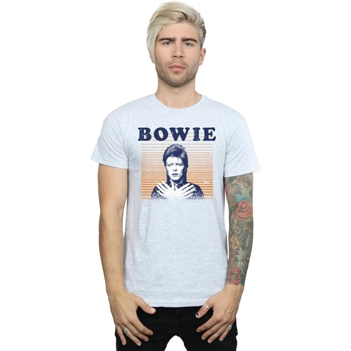 Abbigliamento Uomo T-shirts a maniche lunghe David Bowie Orange Stripes Grigio