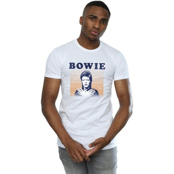 Abbigliamento Uomo T-shirts a maniche lunghe David Bowie Orange Stripes Bianco