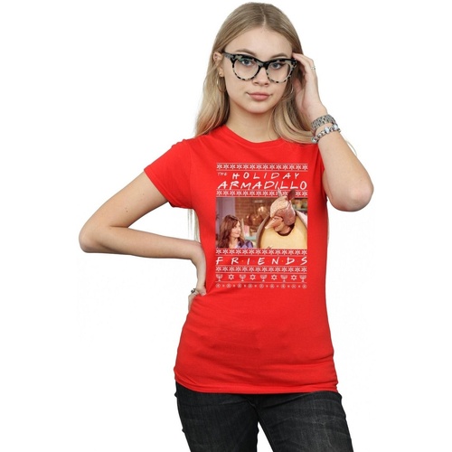 Abbigliamento Donna T-shirts a maniche lunghe Friends Fair Isle Holiday Armadillo Rosso