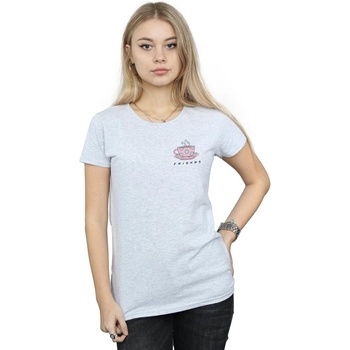 Abbigliamento Donna T-shirts a maniche lunghe Friends Coffee Cup Breast Print Grigio