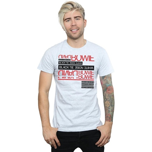 Abbigliamento Uomo T-shirts a maniche lunghe David Bowie Black Tie White Noise Grigio