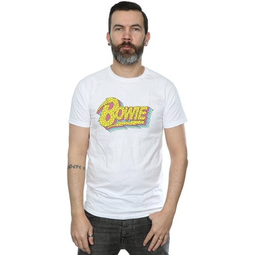 Abbigliamento Uomo T-shirts a maniche lunghe David Bowie Moonlight 90s Logo Bianco