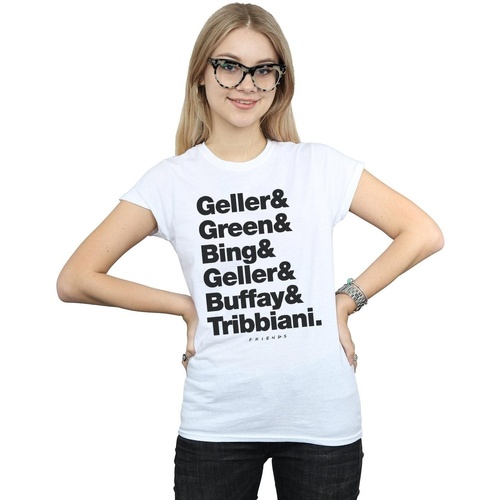 Abbigliamento Donna T-shirts a maniche lunghe Friends Surnames Text Bianco