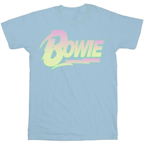 Abbigliamento Uomo T-shirts a maniche lunghe David Bowie Neon Logo Blu