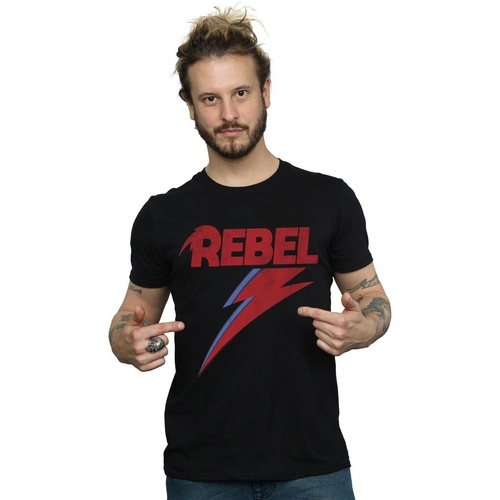 Abbigliamento Uomo T-shirts a maniche lunghe David Bowie Distressed Rebel Nero