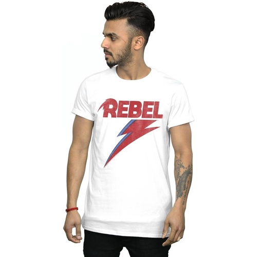 Abbigliamento Uomo T-shirts a maniche lunghe David Bowie Distressed Rebel Bianco