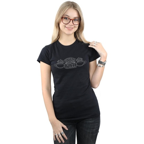 Abbigliamento Donna T-shirts a maniche lunghe Friends Central Perk Outline Nero