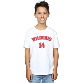 Abbigliamento Bambino T-shirt maniche corte Disney High School Musical The Musical Wildcats 14 Bianco
