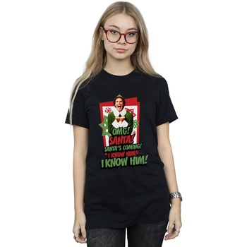 Abbigliamento Donna T-shirts a maniche lunghe Elf OMG Santa Nero