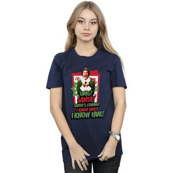 Abbigliamento Donna T-shirts a maniche lunghe Elf OMG Santa Blu
