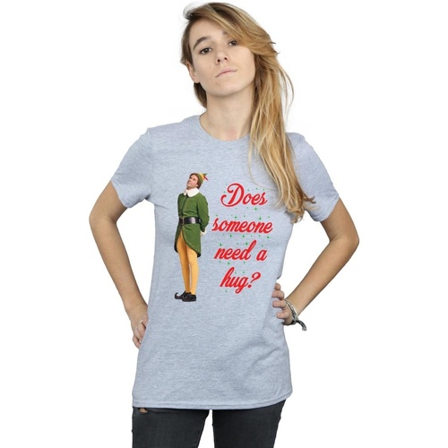 Abbigliamento Donna T-shirts a maniche lunghe Elf Hug Buddy Grigio