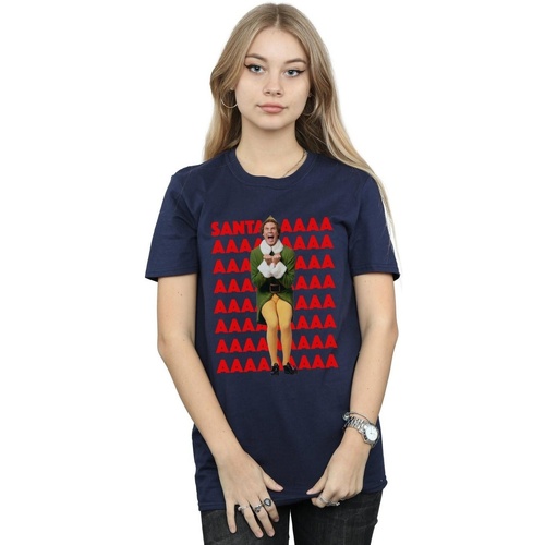 Abbigliamento Donna T-shirts a maniche lunghe Elf Buddy Santa Scream Blu