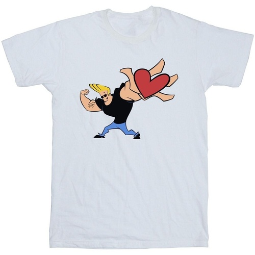 Abbigliamento Bambino T-shirt maniche corte Johnny Bravo Heart Present Bianco