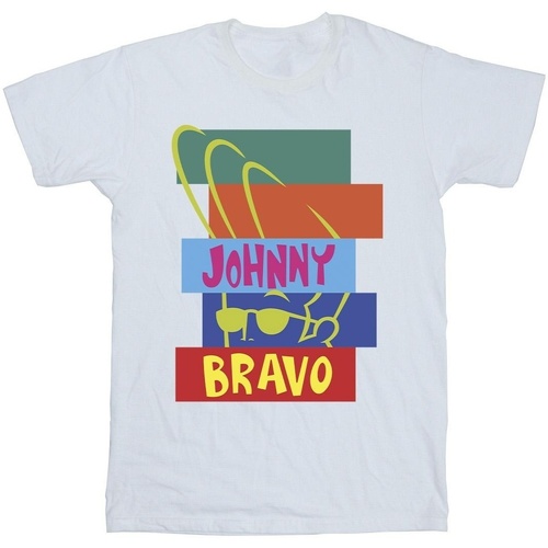 Abbigliamento Bambino T-shirt maniche corte Johnny Bravo Rectangle Pop Art Bianco