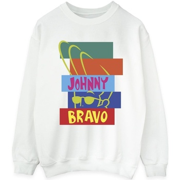 Abbigliamento Donna Felpe Johnny Bravo Rectangle Pop Art Bianco