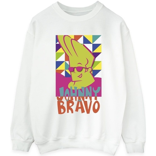 Abbigliamento Donna Felpe Johnny Bravo Multi Triangles Pop Art Bianco