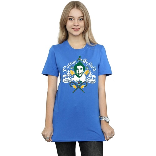 Abbigliamento Donna T-shirts a maniche lunghe Elf Cotton Headed Ninny Muggins Blu