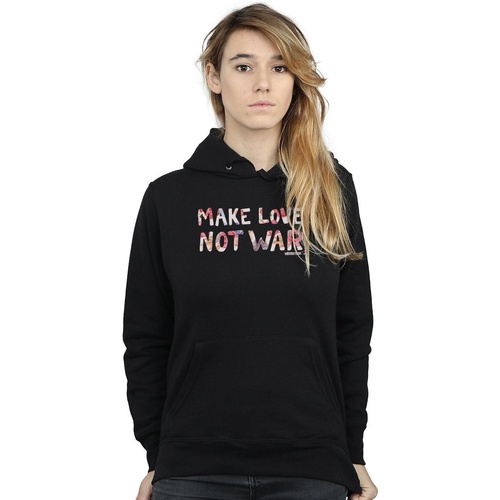 Abbigliamento Donna Felpe Woodstock Make Love Not War Floral Nero