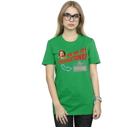 Abbigliamento Donna T-shirts a maniche lunghe Elf World's Best Coffee Verde