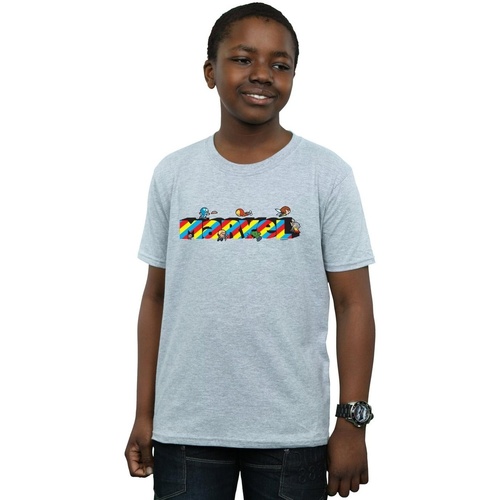 Abbigliamento Bambino T-shirt maniche corte Marvel Kawaii  Stripes Grigio