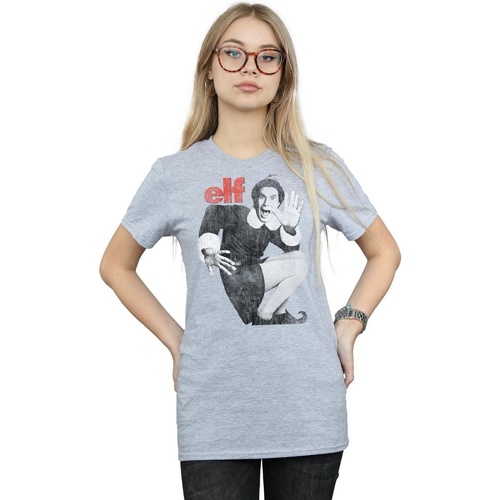 Abbigliamento Donna T-shirts a maniche lunghe Elf Mono Distressed Poster Grigio