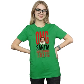 Abbigliamento Donna T-shirts a maniche lunghe Elf OMG Santa I Know Him Verde