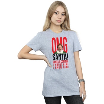 Abbigliamento Donna T-shirts a maniche lunghe Elf OMG Santa I Know Him Grigio