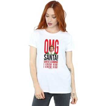 Abbigliamento Donna T-shirts a maniche lunghe Elf OMG Santa I Know Him Bianco