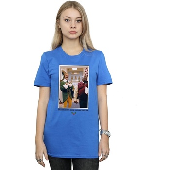 Abbigliamento Donna T-shirts a maniche lunghe Elf OMG Santa Photo Blu
