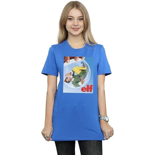 Abbigliamento Donna T-shirts a maniche lunghe Elf Snow Globe Poster Blu