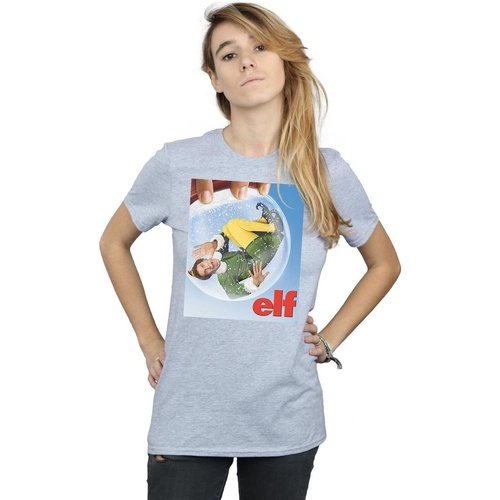Abbigliamento Donna T-shirts a maniche lunghe Elf Snow Globe Poster Grigio
