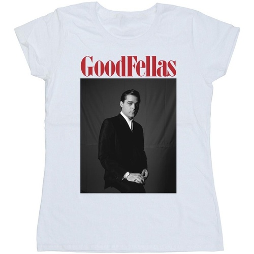 Abbigliamento Donna T-shirts a maniche lunghe Goodfellas Black And White Character Bianco