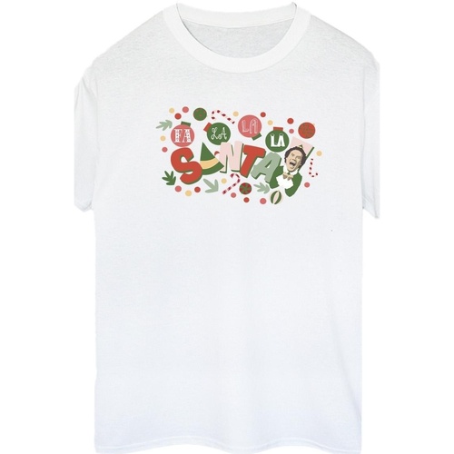 Abbigliamento Donna T-shirts a maniche lunghe Elf Santa Fa La La Bianco