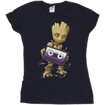 Abbigliamento Donna T-shirts a maniche lunghe Marvel Guardians Of The Galaxy Groot Cosmic Tape Blu
