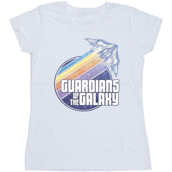 Abbigliamento Donna T-shirts a maniche lunghe Guardians Of The Galaxy Badge Rocket Bianco