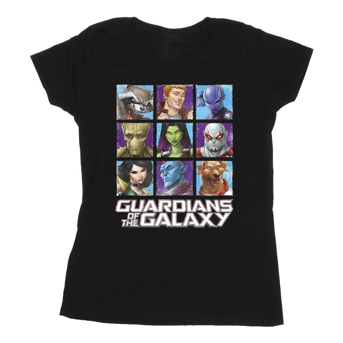 Abbigliamento Donna T-shirts a maniche lunghe Guardians Of The Galaxy Character Squares Nero