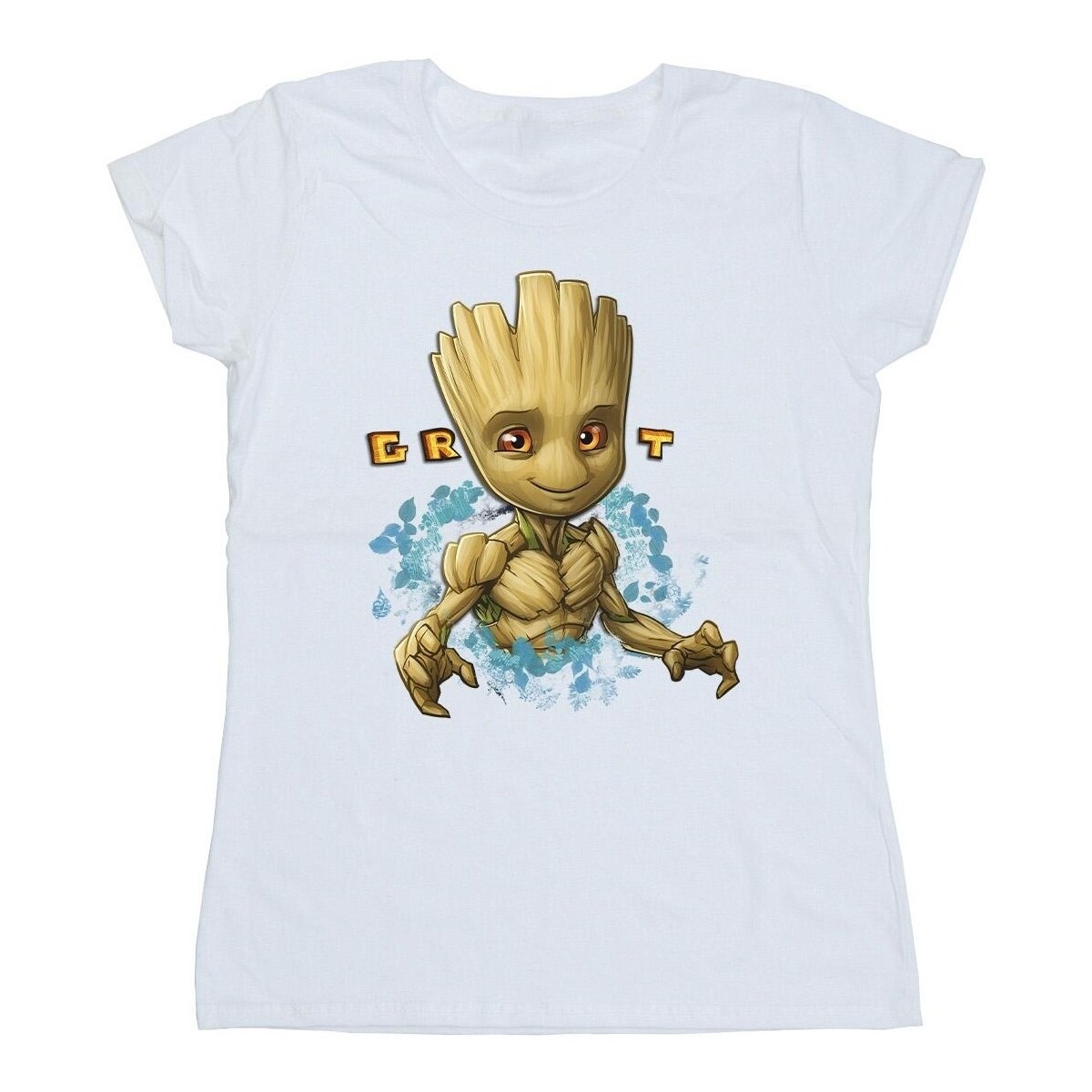 Abbigliamento Donna T-shirts a maniche lunghe Guardians Of The Galaxy Groot Flowers Bianco