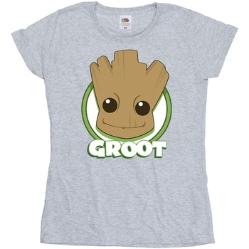 Abbigliamento Donna T-shirts a maniche lunghe Guardians Of The Galaxy Groot Badge Grigio