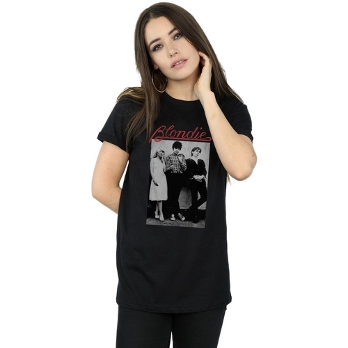 Abbigliamento Donna T-shirts a maniche lunghe Blondie Distressed Band Nero