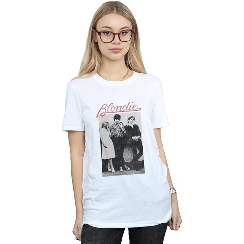 Abbigliamento Donna T-shirts a maniche lunghe Blondie Distressed Band Bianco