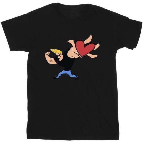 Abbigliamento Bambina T-shirts a maniche lunghe Johnny Bravo Heart Present Nero