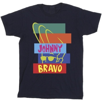 Abbigliamento Bambina T-shirts a maniche lunghe Johnny Bravo Rectangle Pop Art Blu