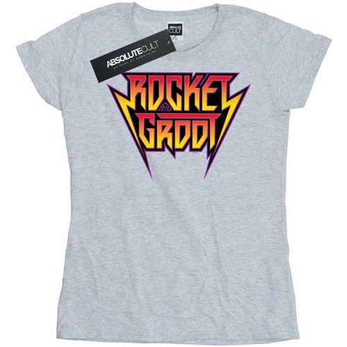 Abbigliamento Donna T-shirts a maniche lunghe Marvel Guardians Of The Galaxy Vol. 2 Rocket And Groot Metal Logo Grigio