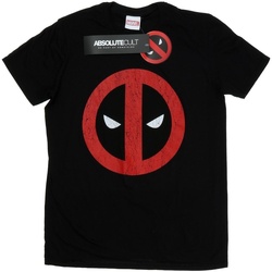 Abbigliamento Uomo T-shirts a maniche lunghe Marvel Deadpool Cracked Logo Nero