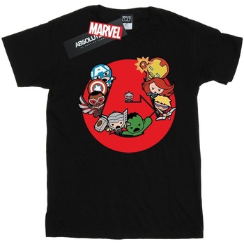 Abbigliamento Bambina T-shirts a maniche lunghe Marvel Kawaii Avengers Ready Steady War Nero