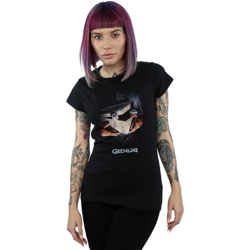 Abbigliamento Donna T-shirts a maniche lunghe Gremlins Gizmo Distressed Poster Nero